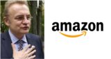 Андрій Садовий та логотип Amazon. Колаж